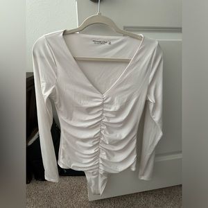 White Abercrombie and fitch soft a&f collection white rushes long sleeve size m.